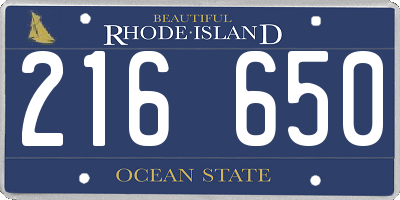 RI license plate 216650