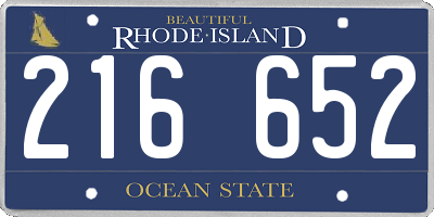RI license plate 216652