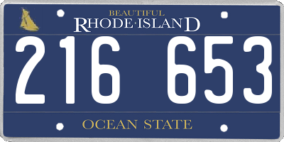 RI license plate 216653