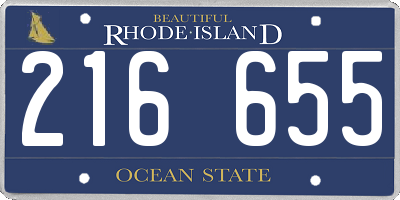RI license plate 216655