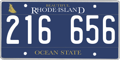 RI license plate 216656