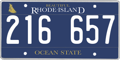 RI license plate 216657