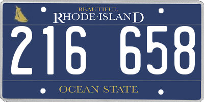 RI license plate 216658