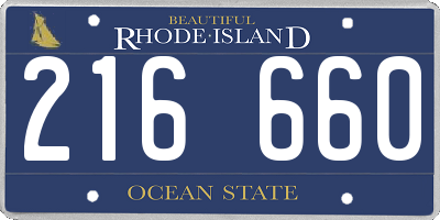 RI license plate 216660