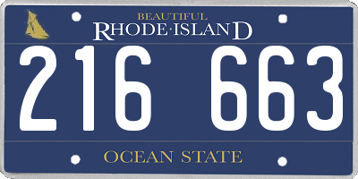 RI license plate 216663