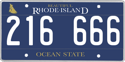 RI license plate 216666