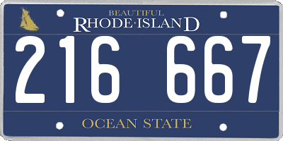 RI license plate 216667