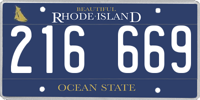 RI license plate 216669