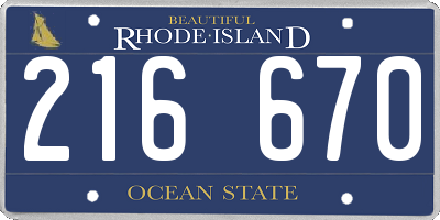 RI license plate 216670