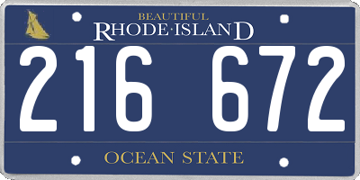 RI license plate 216672