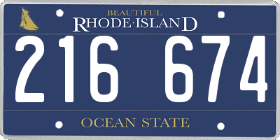 RI license plate 216674