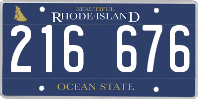 RI license plate 216676