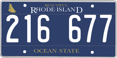 RI license plate 216677