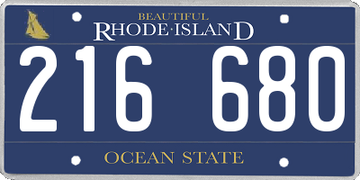 RI license plate 216680