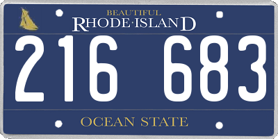 RI license plate 216683
