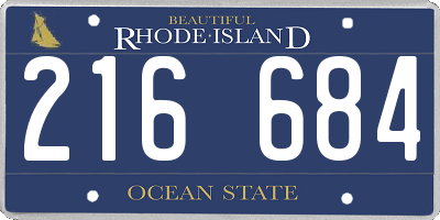 RI license plate 216684