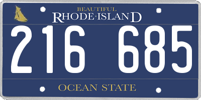 RI license plate 216685