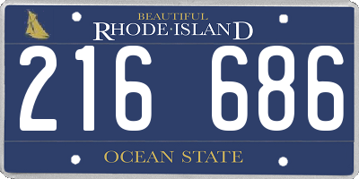 RI license plate 216686