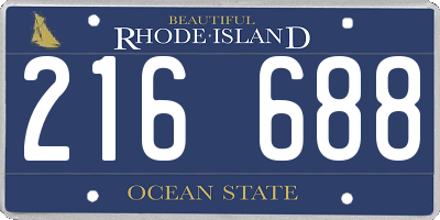 RI license plate 216688