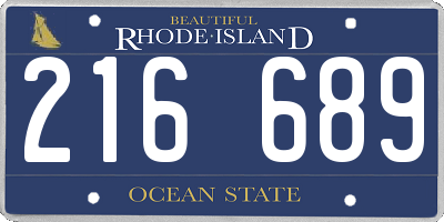 RI license plate 216689