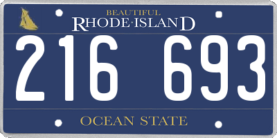 RI license plate 216693
