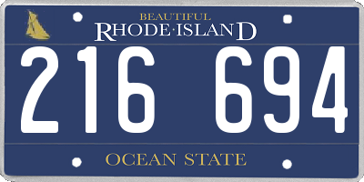 RI license plate 216694