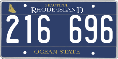 RI license plate 216696
