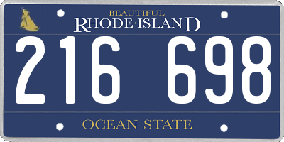 RI license plate 216698