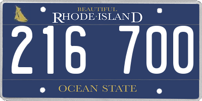 RI license plate 216700