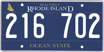 RI license plate 216702