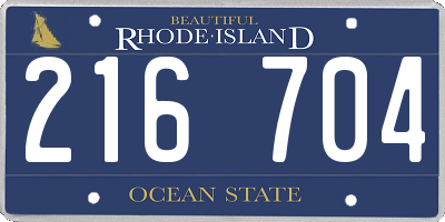RI license plate 216704