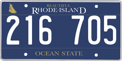 RI license plate 216705