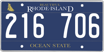 RI license plate 216706
