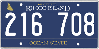 RI license plate 216708