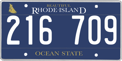 RI license plate 216709
