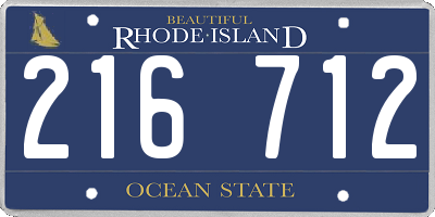RI license plate 216712
