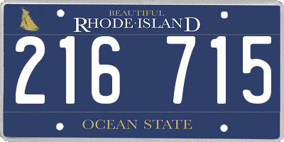 RI license plate 216715