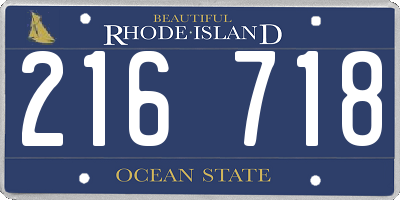 RI license plate 216718