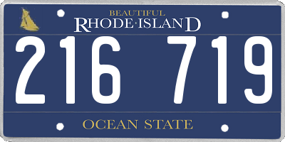 RI license plate 216719
