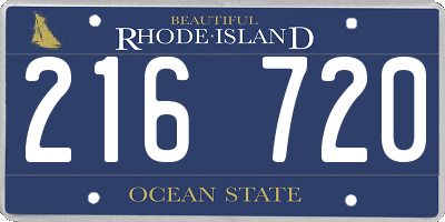 RI license plate 216720