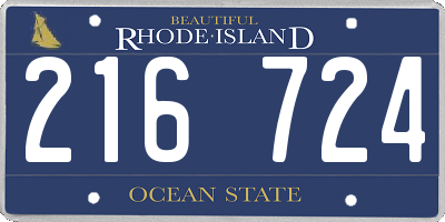 RI license plate 216724