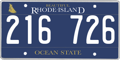 RI license plate 216726