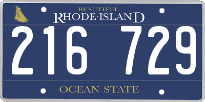 RI license plate 216729