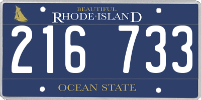 RI license plate 216733