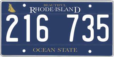 RI license plate 216735