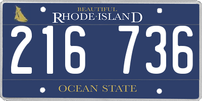 RI license plate 216736