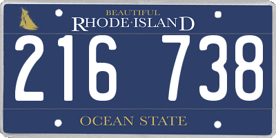 RI license plate 216738