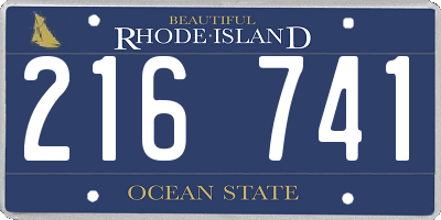 RI license plate 216741