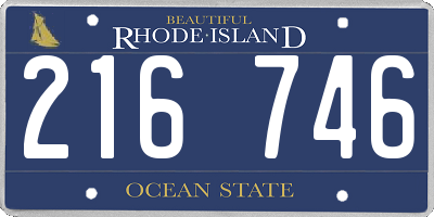 RI license plate 216746