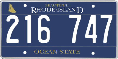 RI license plate 216747